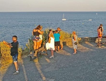 the small trains of cap agde aperitifs at the cliffs evening night with friends